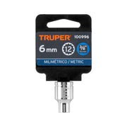 Dado de 6 mm, 12 puntas, cuadro 3/8', TRUPER