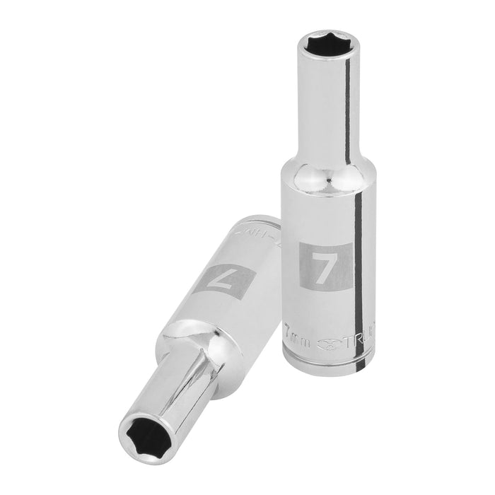 Dado largo de 7 mm, 6 puntas, cuadro 3/8', TRUPER