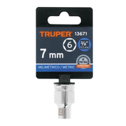 Dado de 7 mm, 6 puntas, cuadro 3/8', TRUPER