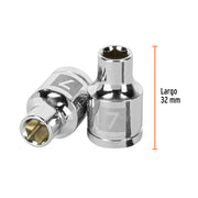Dado de 7 mm, 6 puntas, cuadro 3/8', TRUPER