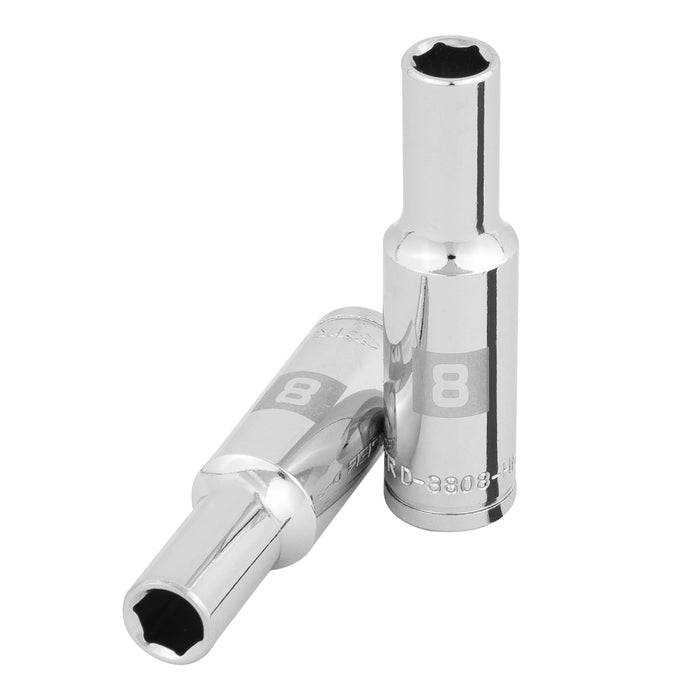 Dado largo de 8 mm, 6 puntas, cuadro 3/8', TRUPER
