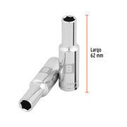 Dado largo de 8 mm, 6 puntas, cuadro 3/8', TRUPER