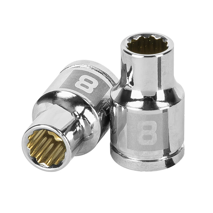 Dado de 8 mm, 12 puntas, cuadro 3/8', TRUPER