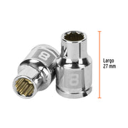 Dado de 8 mm, 12 puntas, cuadro 3/8', TRUPER