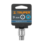 Dado de 9 mm, 6 puntas, cuadro 3/8', TRUPER
