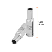 Dado largo de 5/16', 6 puntas, cuadro 3/8', TRUPER