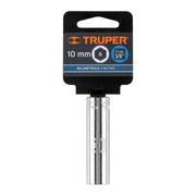 Dado largo de 10 mm, 6 puntas, cuadro 3/8', TRUPER