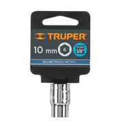 Dado de 10 mm, 6 puntas, cuadro 3/8', TRUPER