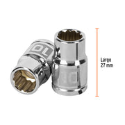 Dado de 10 mm, 12 puntas, cuadro 3/8', TRUPER