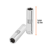 Dado largo de 11 mm, 6 puntas, cuadro 3/8', TRUPER