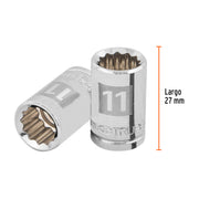 Dado de 11 mm, 12 puntas, cuadro 3/8', TRUPER