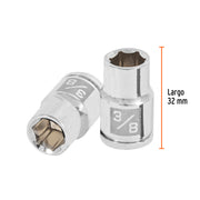 Dado de 3/8', 6 puntas, cuadro 3/8', TRUPER