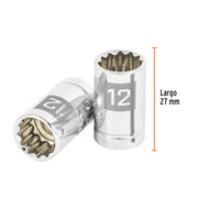 Dado de 12 mm, 12 puntas, cuadro 3/8', TRUPER