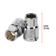 Dado de 3/8', 12 puntas, cuadro 3/8', TRUPER