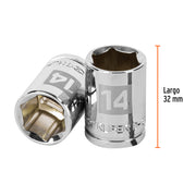 Dado de 14 mm, 6 puntas, cuadro 3/8', TRUPER