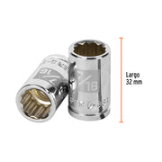 Dado de 7/16', 12 puntas, cuadro 3/8', TRUPER