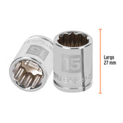 Dado de 15 mm, 12 puntas, cuadro 3/8', TRUPER