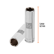 Dado largo de 1/2', 6 puntas, cuadro 3/8', TRUPER