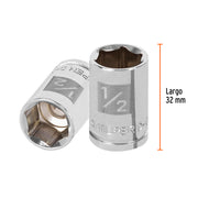 Dado de 1/2', 6 puntas, cuadro 3/8', TRUPER
