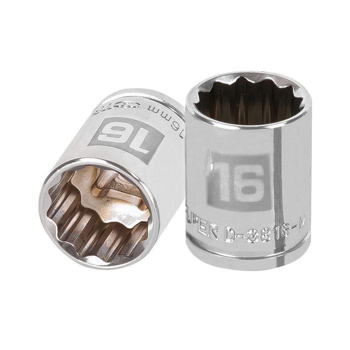 Dado de 16 mm, 12 puntas, cuadro 3/8', TRUPER