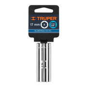 Dado largo de 17 mm, 6 puntas, cuadro 3/8', TRUPER