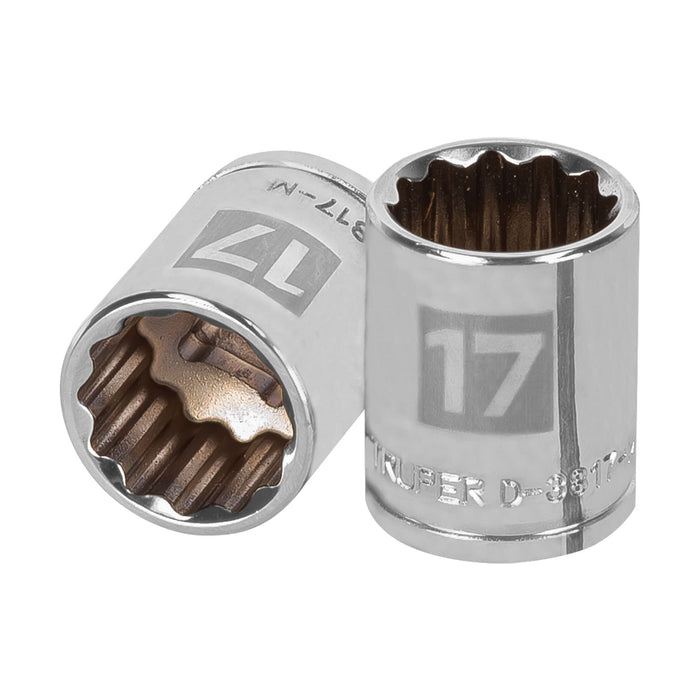 Dado de 17 mm, 12 puntas, cuadro 3/8', TRUPER