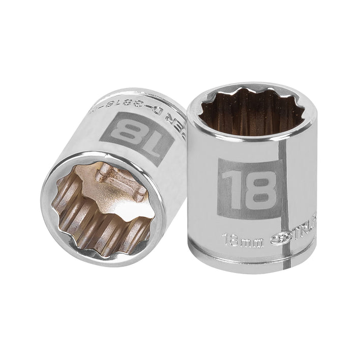 Dado de 18 mm, 12 puntas, cuadro 3/8', TRUPER