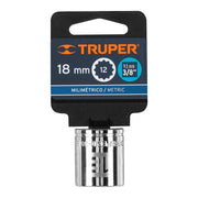 Dado de 18 mm, 12 puntas, cuadro 3/8', TRUPER