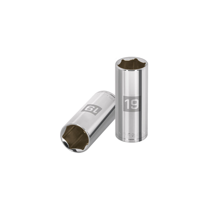 Dado largo de 19 mm, 6 puntas, cuadro 3/8', TRUPER