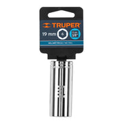 Dado largo de 19 mm, 6 puntas, cuadro 3/8', TRUPER