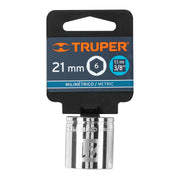 Dado de 21 mm, 6 puntas, cuadro 3/8', TRUPER