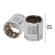 Dado de 21 mm, 12 puntas, cuadro 3/8', TRUPER