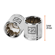Dado de 22 mm, 12 puntas, cuadro 3/8', TRUPER