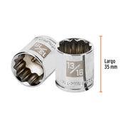 Dado de 13/16', 12 puntas, cuadro 3/8', TRUPER