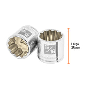 Dado de 15/16', 12 puntas, cuadro 3/8', TRUPER