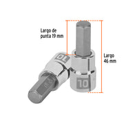 Dado punta hexagonal de 10 mm, cuadro 3/8', TRUPER