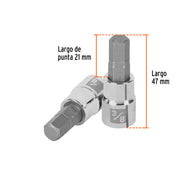 Dado punta hexagonal de 3/8', cuadro 3/8', TRUPER