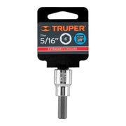 Dado punta hexagonal de 5/16', cuadro 3/8', TRUPER