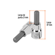 Dado punta hexagonal de 5/16', cuadro 3/8', TRUPER