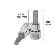 Dado punta hexagonal de 7 mm, cuadro 3/8', TRUPER