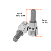 Dado punta hexagonal de 8 mm, cuadro 3/8', TRUPER