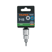 Dado punta torx T-15, cuadro 3/8', TRUPER