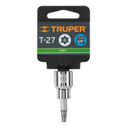 Dado punta torx T-27, cuadro 3/8', TRUPER