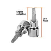 Dado punta torx T-30, cuadro 3/8', TRUPER
