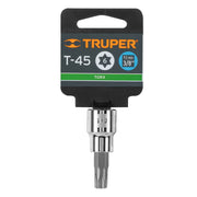 Dado punta torx T-45, cuadro 3/8', TRUPER