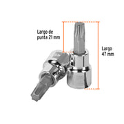 Dado punta torx T-45, cuadro 3/8', TRUPER