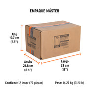 Dado largo cuadro 1/2' de impacto 6 puntas de 12 mm, TRUPER