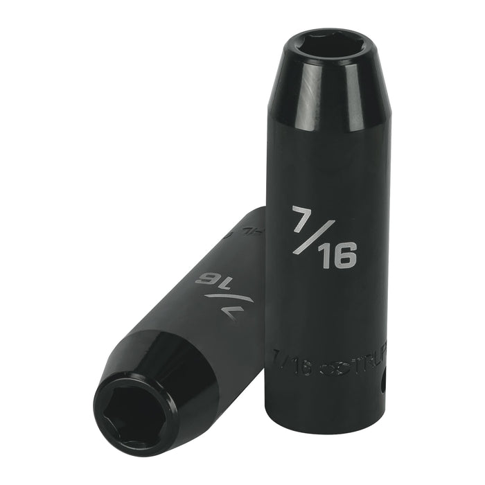 Dado largo impacto de 7/16', 6 puntas, cuadro 1/2', TRUPER