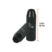 Dado largo impacto de 7/16', 6 puntas, cuadro 1/2', TRUPER