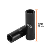 Dado largo impacto de 5/8', 6 puntas, cuadro 1/2', TRUPER